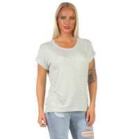 Damen Oberteil T-Shirt Gestreift Shirt Kurzarm Rundhals Sommer;  Muster 3 S