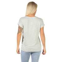 Damen Oberteil T-Shirt Gestreift Shirt Kurzarm Rundhals Sommer;  Muster 3 S