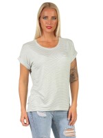 Damen Oberteil T-Shirt Gestreift Shirt Kurzarm Rundhals Sommer;  Muster 3 XL