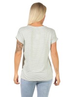 Damen Oberteil T-Shirt Gestreift Shirt Kurzarm Rundhals Sommer;  Muster 3 XL
