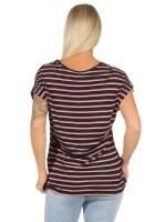 Damen Oberteil T-Shirt Gestreift Shirt Kurzarm Rundhals Sommer;  Muster 7 M