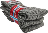 3 Paar Wintersocken Woll-Socken Strick, Grau/39-42