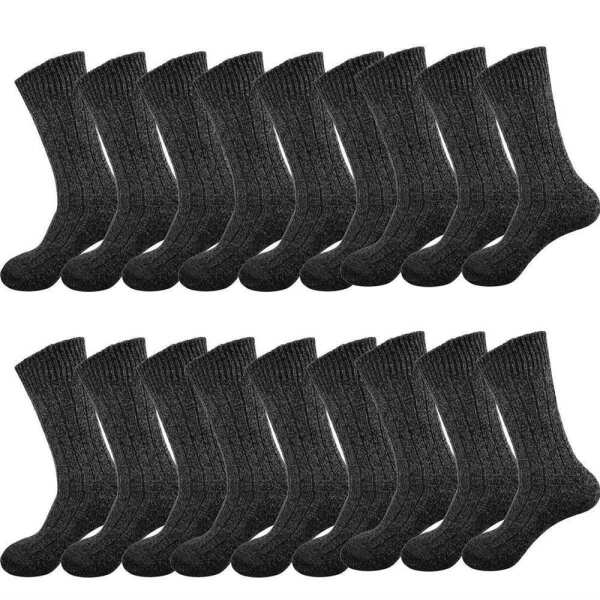 Wintersocken mit Schafwoll-socken Strick; 18 Paar Anthrazit 43-46
