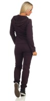 Damen Jogginganzug  Freizeitanzug Hausanzug Anzug; Pflaume S