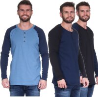 Herren Oversize-Schnitt Langarm Shirt Baumwolle zweifarbig