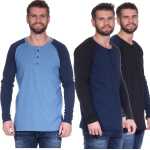 Herren Oversize-Schnitt Langarm Shirt Baumwolle zweifarbig