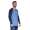 Herren Oversize-Schnitt Langarm Shirt Baumwolle zweifarbig Blau/Dunkelblau XXL