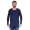 Herren Oversize-Schnitt Langarm Shirt Baumwolle zweifarbig Dunkelblau/Schwarz L