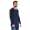 Herren Oversize-Schnitt Langarm Shirt Baumwolle zweifarbig Dunkelblau/Schwarz L