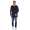 Herren Oversize-Schnitt Langarm Shirt Baumwolle zweifarbig Schwarz/Dunkelblau M