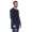Herren Oversize-Schnitt Langarm Shirt Baumwolle zweifarbig Schwarz/Dunkelblau M