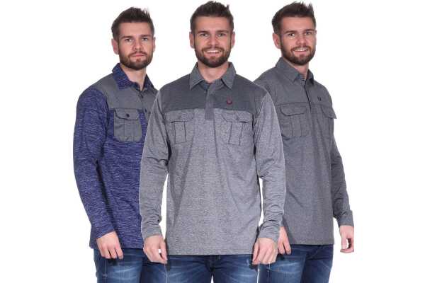 Herren Langarm Poloshirt mit Brusttaschen – Sportlich & Bequem – Pflegeleicht und Vielseitig