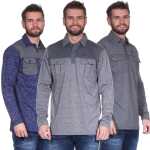 Herren Langarm Poloshirt mit Brusttaschen –...