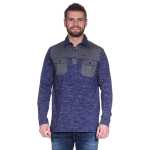 Herren Langarm Poloshirt mit Brusttaschen –...