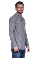 Herren Basic Langarm Shirt Stehkragen;