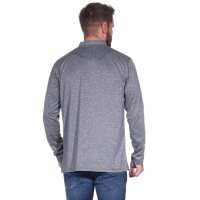 Herren Basic Langarm Shirt Stehkragen;  Grau L
