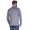 Herren Basic Langarm Shirt Stehkragen;  Grau L