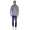 Herren Basic Langarm Shirt Stehkragen;  Grau XL