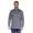 Herren Basic Langarm Shirt Stehkragen;  Dunkelgrau XL
