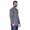 Herren Basic Langarm Shirt Stehkragen;  Dunkelgrau XL