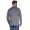 Herren Basic Langarm Shirt Stehkragen;  Dunkelgrau XL