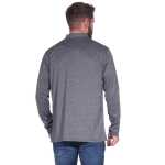 Herren Basic Langarm Shirt Stehkragen;  Dunkelgrau 2XL