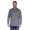 Herren Basic Langarm Shirt Stehkragen;  Dunkelgrau 2XL