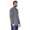 Herren Basic Langarm Shirt Stehkragen;  Dunkelgrau 2XL