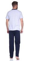 Herren Pyjama Baumwolle Schlafhose und Shirt kurz-arm Schlafanzug;