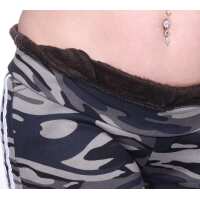 Damen Jogginghose Hohe Taille Thermo Sporthose Freizeithose mit Taschen,  Camouflage XS/S
