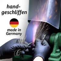 Solingen* Maniküre Set im Lederetui – Made in Germany – Nagelschere, Saphirnagelfeile (grob/fein), Pinzette zur Nagelhautpflege – Echtes Leder Schwarz
