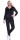 Damen Nicki Freizeitanzug Hausanzug Jogginganzug Nicki-Anzug mit Reißverschluss; Schwarz uni XL