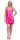 Damen kurzes Satin Negligé Nachtkleid Nachthemd Satin; Pink XL