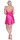 Damen kurzes Satin Negligé Nachtkleid Nachthemd Satin; Pink XL