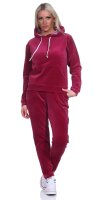 Damen Nicki Jogginganzug Freizeitanzug Kapuzenpullover;  Himbeere M/38