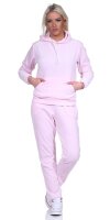 Damen Nicki Jogginganzug Freizeitanzug Kapuzenpullover;  Hellrosa M/38