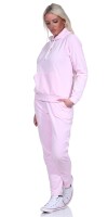 Damen Nicki Jogginganzug Freizeitanzug Kapuzenpullover;  Hellrosa M/38