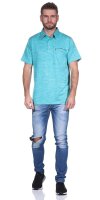 Herren Poloshirt T-Shirt Polo-Hemd Kurzarm, Türkis/XL/54