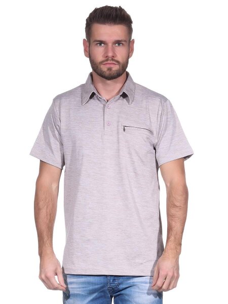 Herren Poloshirt T-Shirt Polo-Hemd Kurzarm, Beige M/50