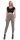 Damen Leggings Thermo Doppelripp Hoher Bund Sport Gym Outdoor, Khaki/L/XL 40/42