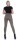 Damen Leggings Thermo Doppelripp Hoher Bund Sport Gym Outdoor, Khaki/L/XL 40/42