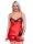 Damen Satin Nachtwäsche Pyjama Set Shorty Satin mit Spitze; Rot/S/36