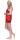 Damen Satin Nachtwäsche Pyjama Set Shorty Satin mit Spitze; Rot/S/36
