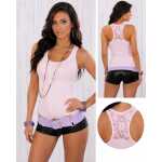 Damen Tanktop Spitze Rücken Racerback Trägertop Top,