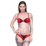 Damen Dessous Set Bügel BH Slip Push-Up String-Tanga Unterwäsche