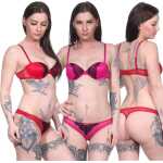 Damen Dessous Set Bügel BH Slip Push-Up String-Tanga Unterwäsche
