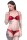 Damen Dessous Set Bügel BH Slip Push-Up String-Tanga Unterwäsche Cup C Rot 75