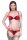 Damen Dessous Set Bügel BH Slip Push-Up String-Tanga Unterwäsche Cup B Rot 80
