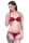 Damen Dessous Set Bügel BH Slip Push-Up String-Tanga Unterwäsche Cup B Rot 80
