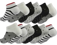 12 Paar Damen Sneaker Socken mit Muster Baumwolle, 35-38...